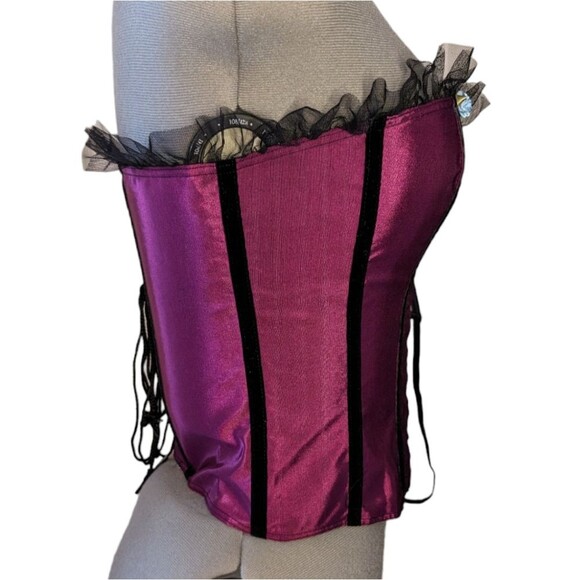 Women's NWT Empire Intimates Fuschia Lace Up Corset, Size 40 - Picture 3 of 7